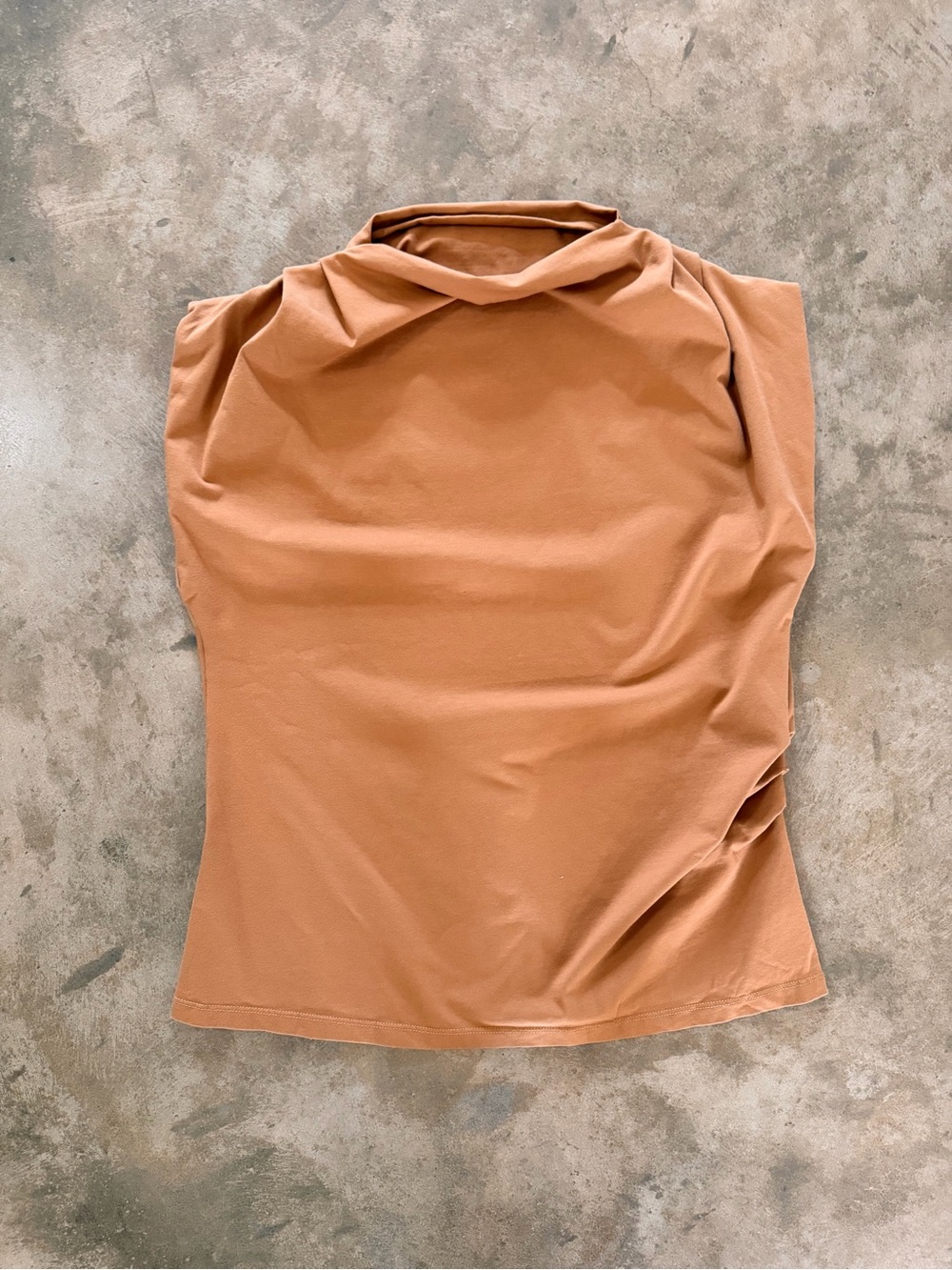 LOFT XL Sleeveless Mock Neck Ruched Side Stretch Knit Top (Fit L)
